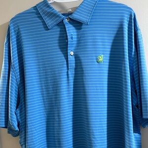 Peter Millar Blue Striped Men's Polo Shirt from The Country Club